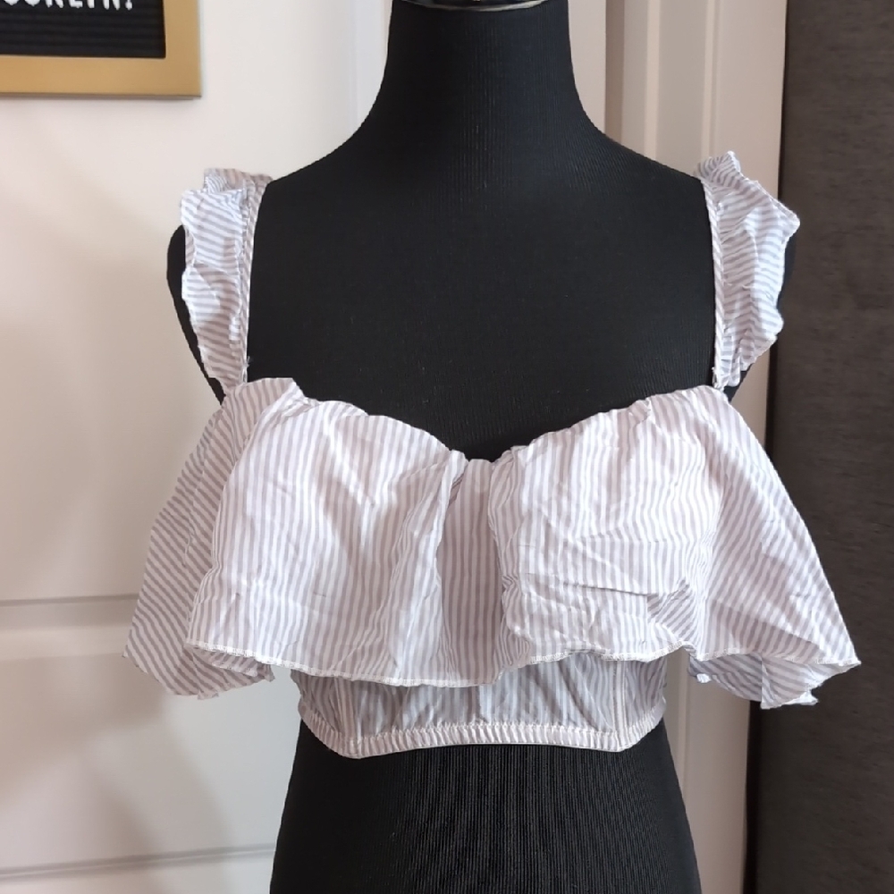 Victoria's Secret Striped Ruffle Bustier